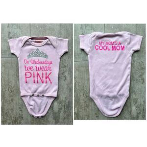 SARA KETY On Wednesday We Wear Pink Mean Girls Funny Cute Bodysuit 0-6